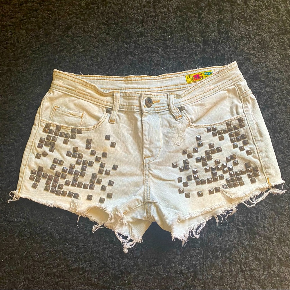 Blank NYC Studded Light Wash Jean Shorts